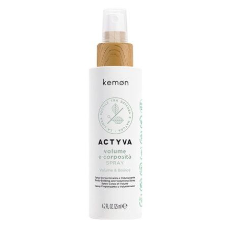 Kemon Actyva Volume and Body Bodyfying Spray with Flaxseed Anti-Static Effect Silicone-Free 125ml