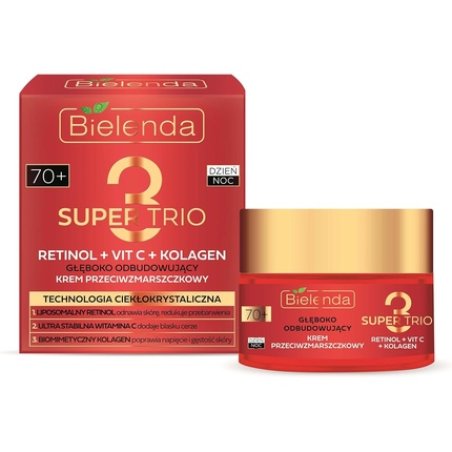 Bielenda Super Trio Retinol Vitamin C Collagen Deeply Rebuilding Anti-Wrinkle Cream 50ml