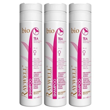 Woman Hair Loss Prevention Bio Tea Raywell Shampoo 250ml - Pack of 3