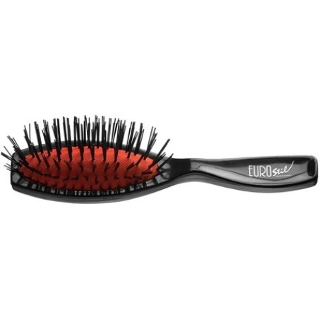 Eurostil Small Black Nylon Brush with Rubber Bristles 1 Unit