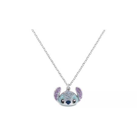 STITCH - Head - Collier avec Pendentif Serti de Pierres 16mm
