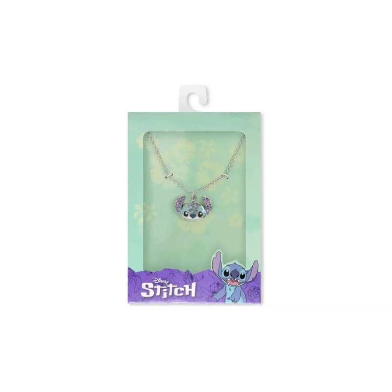 STITCH - Head - Collier avec Pendentif Serti de Pierres 16mm
