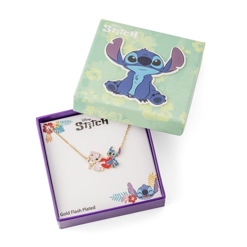 STITCH & ANGEL - Love - Collier avec Pendentif 18mm