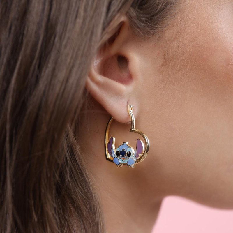 STITCH - 1 Paire d'Anneaux d'Oreilles en forme de Coeur