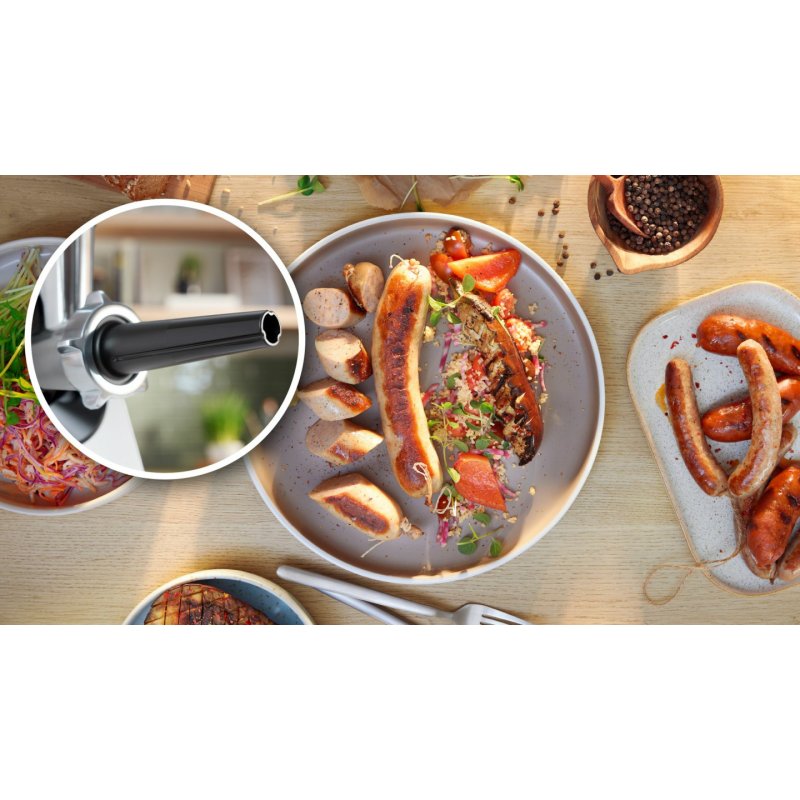 Fleischwolf MultiPower MFWS420W (weiß, 500 Watt, Wurstfüller-Aufsatz)