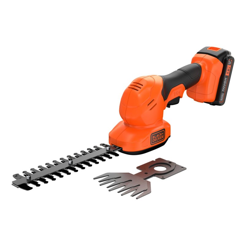 Akku-Grasschere und -Strauchschere BCSS18D1, 18Volt (orange, Li-Ionen Akku 2,0Ah)