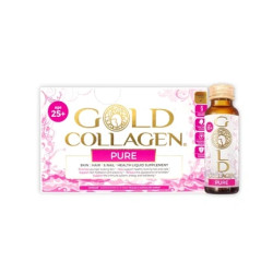 Minerva Research Labs Gold Collagen Pure 25 Liquid Supplement For Hair, Skin, And Nails - 10 Vials