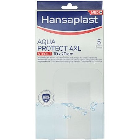 Hansaplast Aqua Protect Waterproof And Sterile Adhesive Dressings 4xl 10x20cm - Pack Of 5