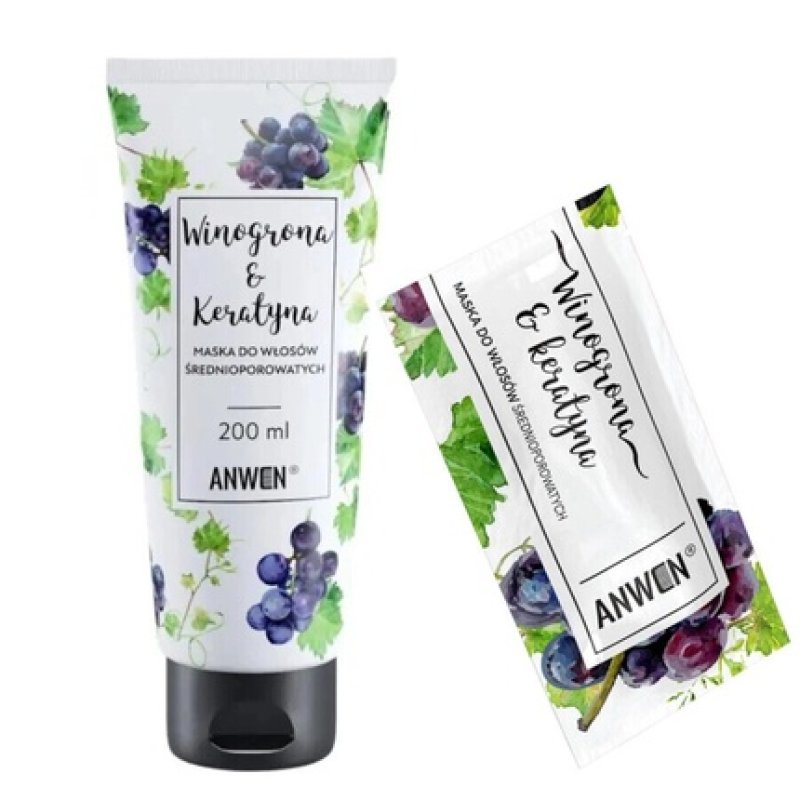 Anwen Grape and Keratin Nourishing Hair Mask for Medium Porosity Hair - 200ml