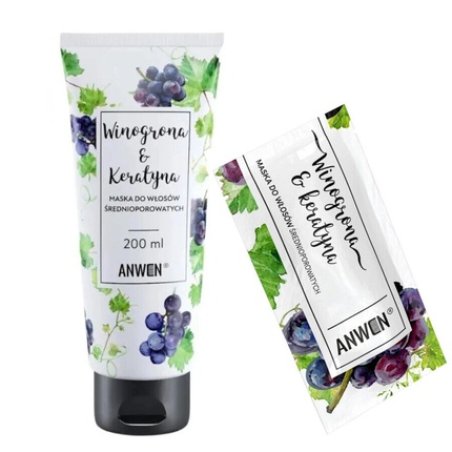 Anwen Grape and Keratin Nourishing Hair Mask for Medium Porosity Hair - 200ml