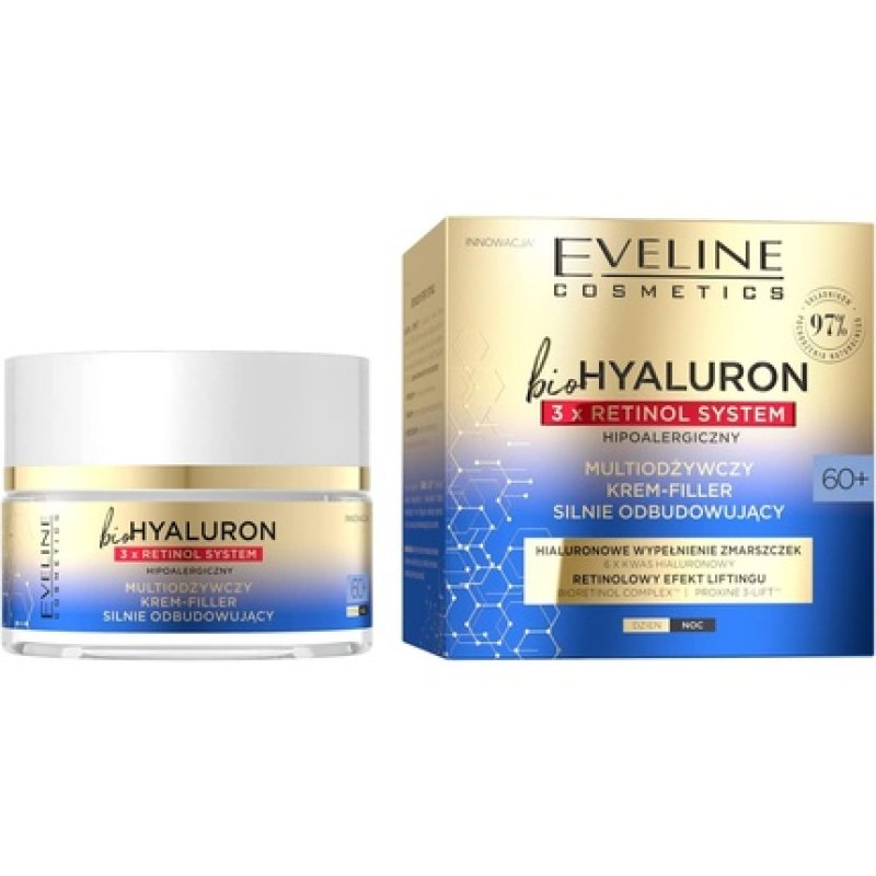 Eveline Bio Hyaluron Multi Nourishing Face Cream Filler 60 with 3x Retinol System
