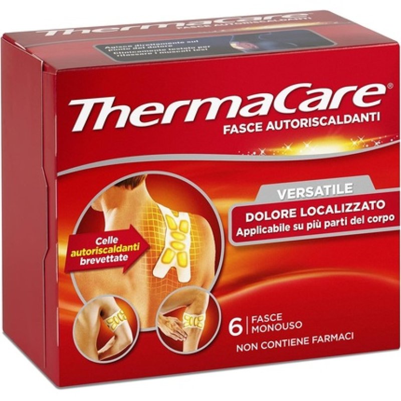 ThermaCare Versatile Self-Warming Heat Wraps for Localized Pain 8 Hours Constant Heat 6 Disposable Wraps Red
