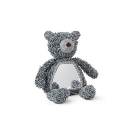 Smallstuff - Activity bear w. mirror, wool bouclé, grey - (40048-04)