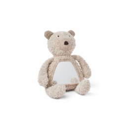 Smallstuff - Activity bear w. mirror, wool bouclé, nature - (40048-06)