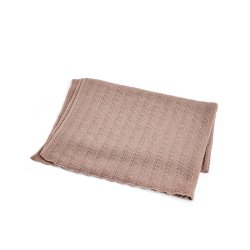Smallstuff - Baby blanket, fishbone, merino wool - Powder - 80x100 cm (70007-83)