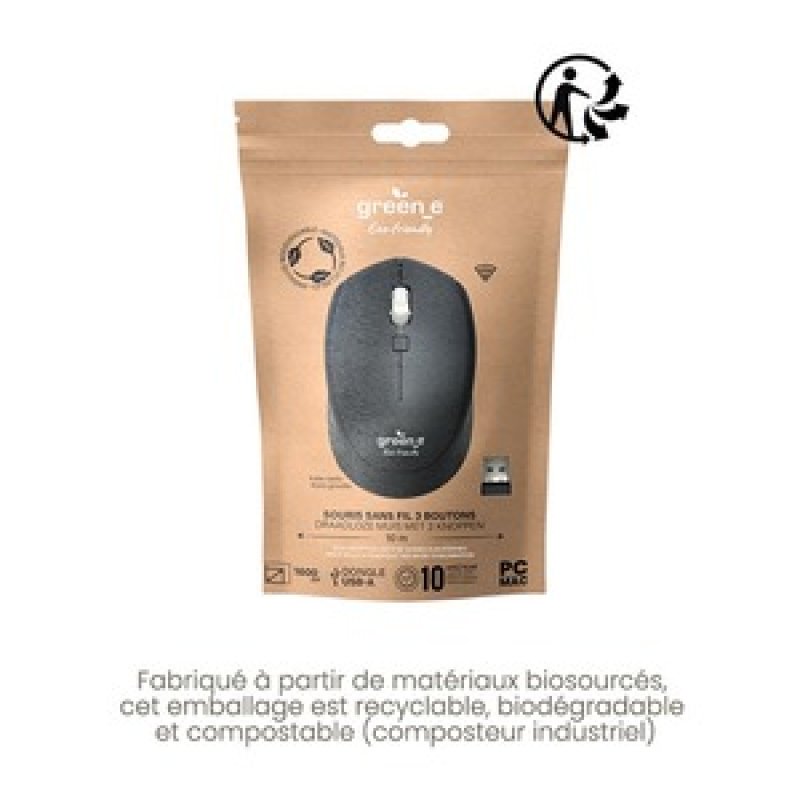 Souris sans fil Green-e (Noir)