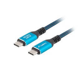 CABLE USB-C 4.0 LANBERG MACHO/MACHO 1M 240W 8K 60HZ NEGRO/AZUL
