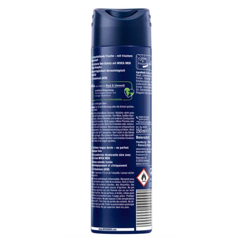 NIVEA Fresh Ocean Deo Spray Hommes Déodorant spray 150 ml 1 pièce(s)