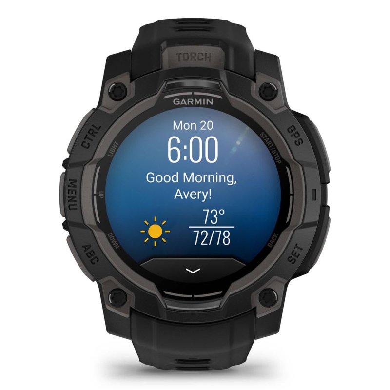 Garmin Instinct 3 AMOLED 3.05 cm (1.2") 45 mm Digital 390 x 390 pixels Touchscreen Black GPS (satellite)