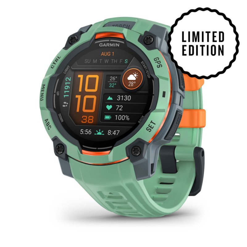 Garmin Instinct 3 AMOLED 3.05 cm (1.2") 45 mm Digital 390 x 390 pixels Touchscreen Green GPS (satellite)
