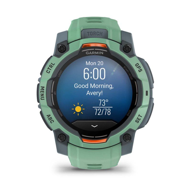 Garmin Instinct 3 AMOLED 3,05 cm (1.2") 45 mm Numérique 390 x 390 pixels Écran tactile Vert GPS (satellite)