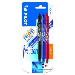 Pilot FriXion Ball Clicker Clip-on retractable pen Black, Blue, Red 3 pc(s)