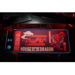 Numskull - House of Dragons - Tapis de souris de jeu XXL et chargeur sans fil