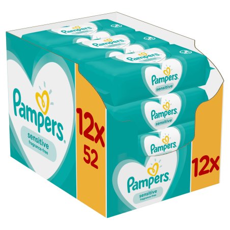 Pampers Sensitive Baby Wipes Unscented, For A Gentle And Soft