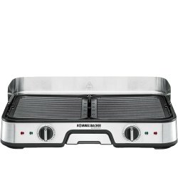 Rommelsbacher BBQ 2025 plancha éléctrique Pose libre 2000 W Noir, Acier inoxydable