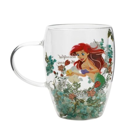 DISNEY PRINCESSES - Ariel - Verre avec Fleurs Sechées