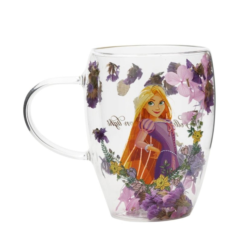 DISNEY PRINCESSES - Raiponce - Verre avec Fleurs Sechées