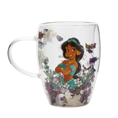 DISNEY PRINCESSES - Jasmine - Verre avec Fleurs Sechées