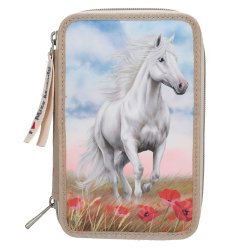 Miss Melody - Triple Pencil Case - Poppy Sand - Beige