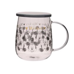 DISNEY - Mickey - Mug en Verre avec Couvercle
