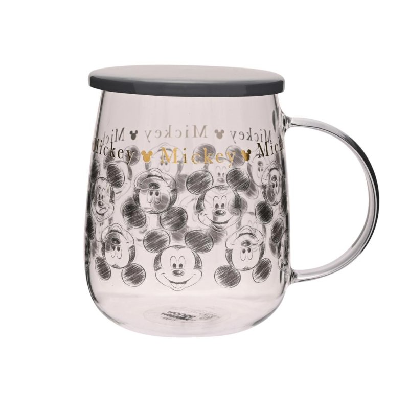 DISNEY - Mickey - Mug en Verre avec Couvercle