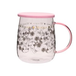 DISNEY - Minnie - Mug en Verre avec Couvercle