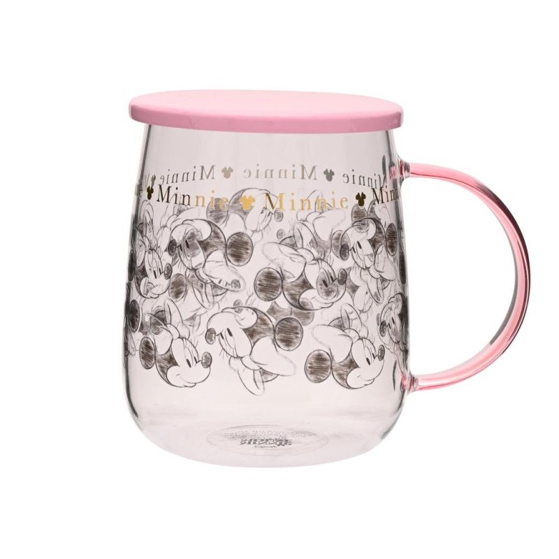 DISNEY - Minnie - Mug en Verre avec Couvercle