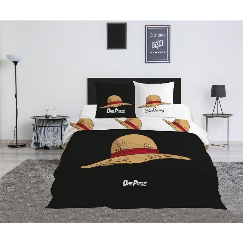 ONE PIECE - Parure de lit 240x220cm 2x65x65cm - Chapeau de paille