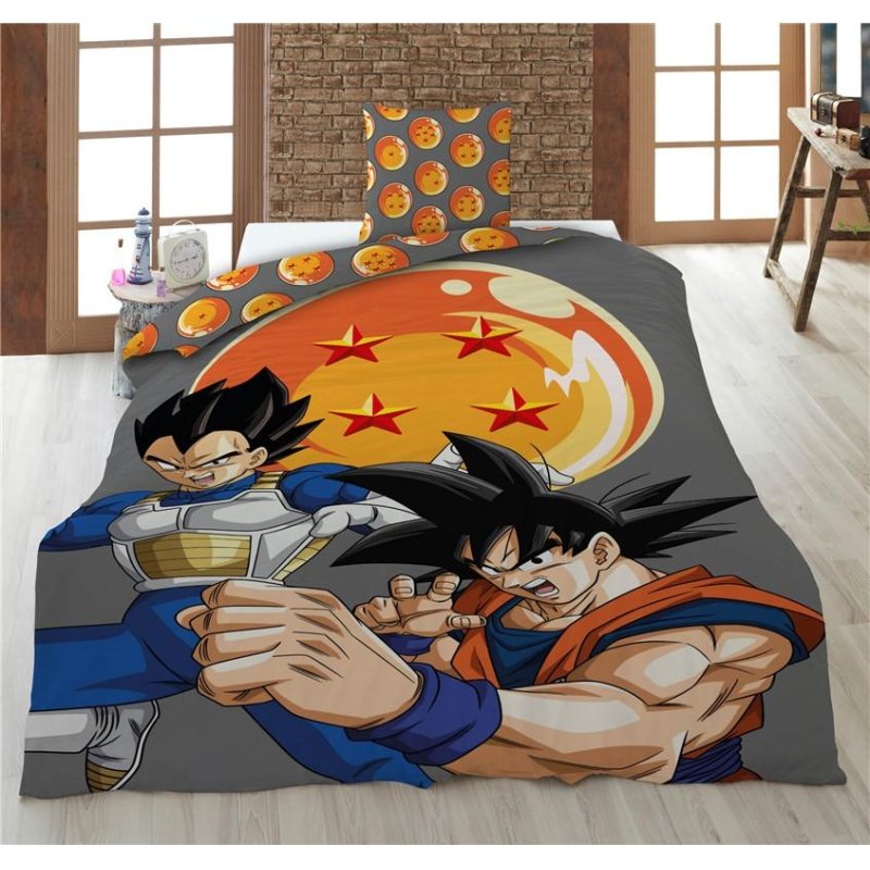 DRAGON BALL Z - Goku & Vegeta - Parure de lit 140x200cm 65x65cm