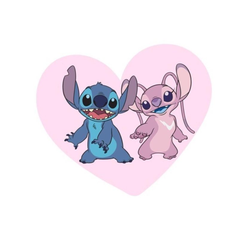 LILO & STITCH - Stitch & Angel "Coeur" - Coussin