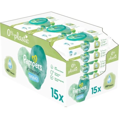 Pampers Harmonie Aqua Baby Wipes 720 Tücher 99% Water - Pack of 15