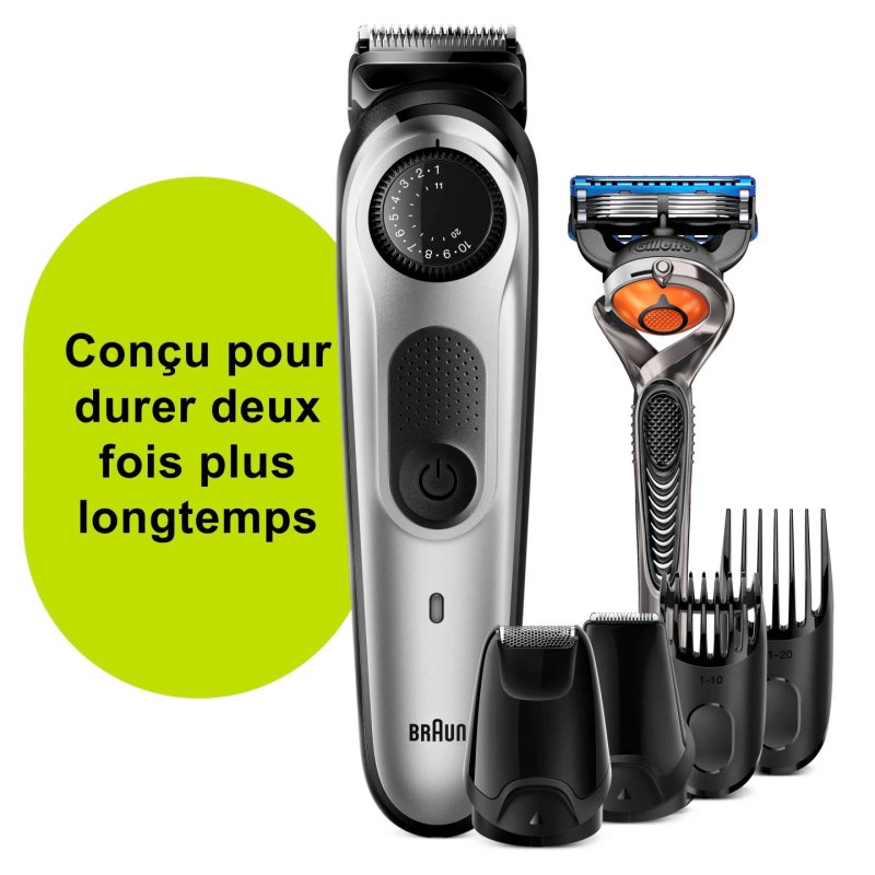 Braun Beard Trimmer BT5265 Men Trimmer & Hair Clipper, 39 Length Settings, Black/Silver Metal