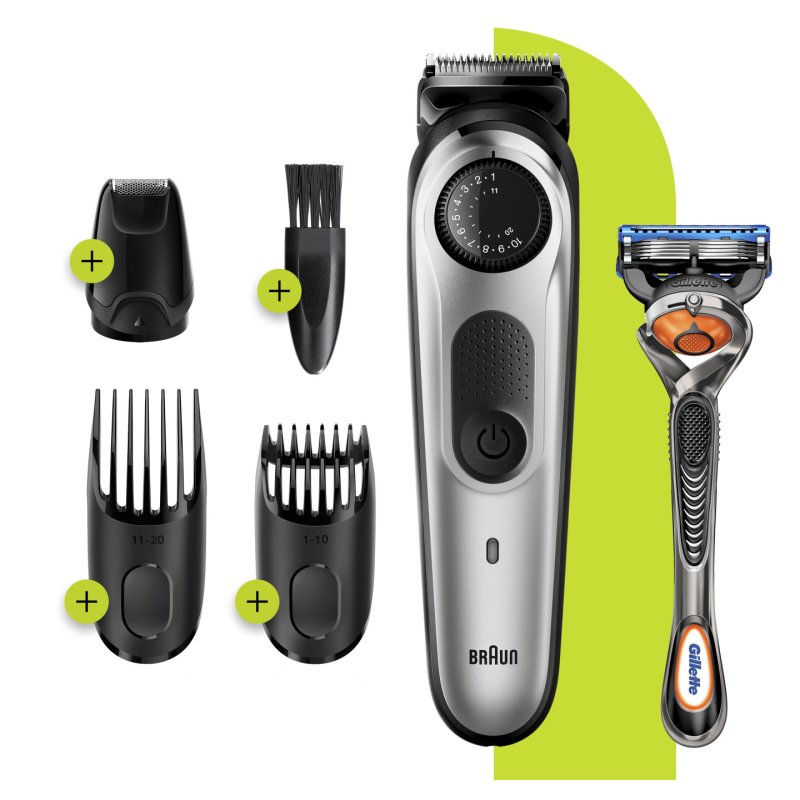 Braun Beard Trimmer BT5265 Men Trimmer & Hair Clipper, 39 Length Settings, Black/Silver Metal