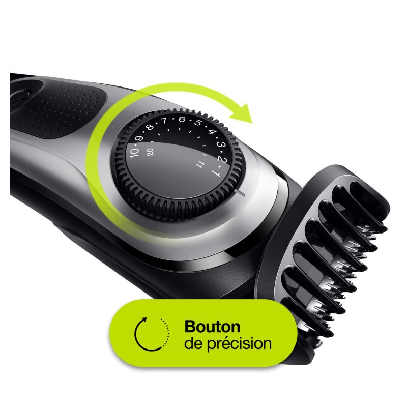 Braun 81705173 tondeuse à barbe AC/Batterie 39 2 cm Noir, Argent