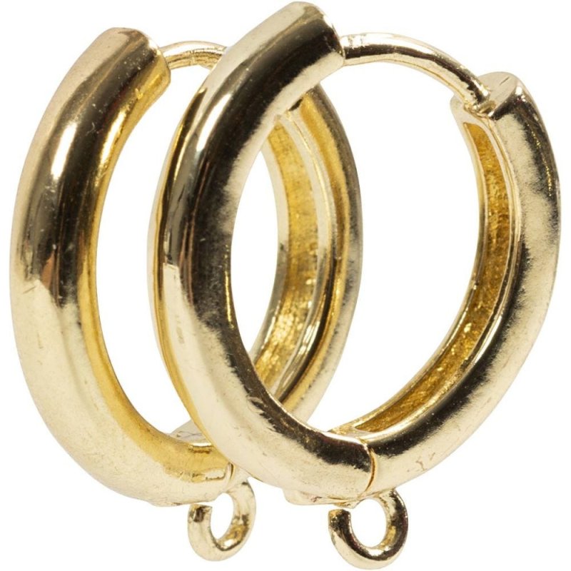 Creative - Eye hoop earrings - Gold-plated - 15 mm (603261)