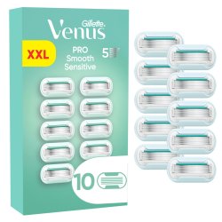 Venus - Gillette Venus Pro Smooth Sensitive Razor Blades, for sensitive skin - Green/White - 10 pcs