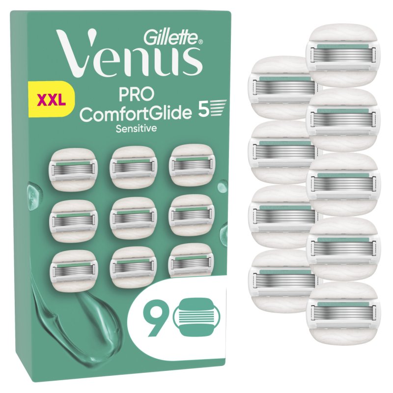 Venus - Gillette Venus Pro ComfortGlide Sensitive Razor Blades - Green/White - 9 pcs