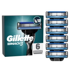 Gillette - Mach3 Men's Razor Blades - Blue/Black - 6 pcs