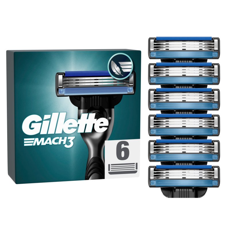 Gillette - Mach3 Men's Razor Blades - Blue/Black - 6 pcs