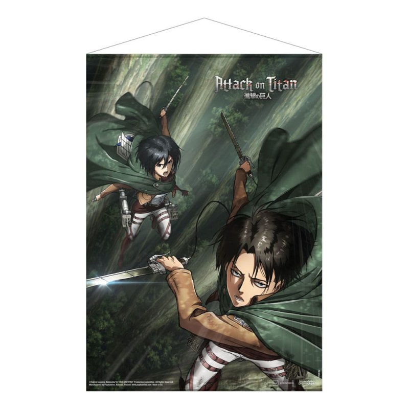 Attack on Titan wallscroll Mikasa and Levi 50 x 70 cm